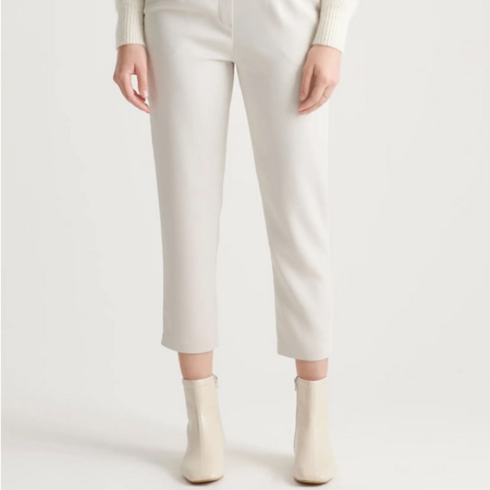 Quince Stretch Crepe Pleated Ankle Pant Size Small